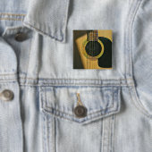 Gift for musician guitarist vierkante button 5,1 cm (In situ)