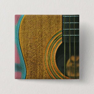 Gift for musician guitarist vierkante button 5,1 cm