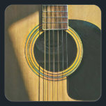 Gift for musician guitarist vierkante sticker<br><div class="desc">This vintage guitar artwork is suite for guitar players who love playing guitar. it can be given as a gift for a boyfriend,  girlfriend,  or dad on a birthday,  father's day,  or valentine's day. The retro design features cool vintage Gift for musician guitarist</div>