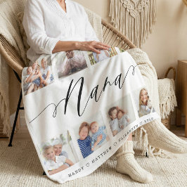 Gift for Nana | Foto-collage voor kleinkinderen Fleece Deken