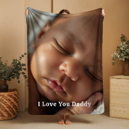 Gift for New Daddy Sherpa Blankets Baby Photograph Deken