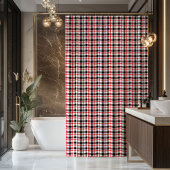 Gift for New Home Red Black Plaid Bath Curtain Douchegordijn
