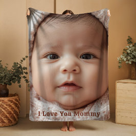 Gift for New Mommy Fleece Blanket Baby Photograph Deken