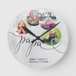 Gift for Papa Grandchildren Photo Collage Grandpa Ronde Klok