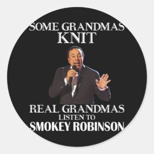 Gift for Real Grandmas Luister naar Smokey Robinso Ronde Sticker