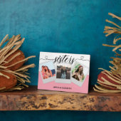 Gift for Sister Custom Photo Collage Pink Cute Fotoplaat (Zijkant)