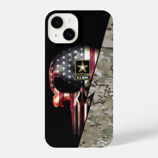 Gift for Skull Lover Militaire Veteraan Camo Solda iPhone Hoesje (Achterkant)