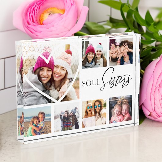 Gift for Soul Sisters 7 Photo Collage Heart BFFs Fotoblokken