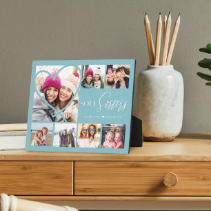 Gift for Soul Sisters 7 Photo Collage Heart BFFs Fotoplaat