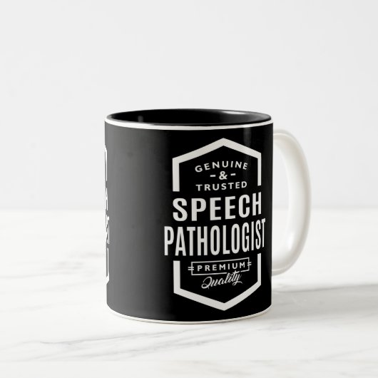 Gift for Speech Pathologist Tweekleurige Koffiemok (Voorkant rechts)