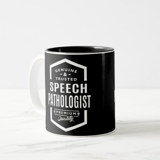 Gift for Speech Pathologist Tweekleurige Koffiemok (Voorkant links)