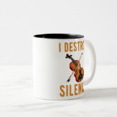Gift for Violinist, ik verwoest stilte Tweekleurige Koffiemok (Voorkant rechts)