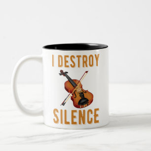 Gift for Violinist, ik verwoest stilte Tweekleurige Koffiemok