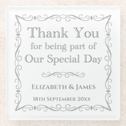 Gift for Wedding Guests Glazen Onderzetter (Voorkant)