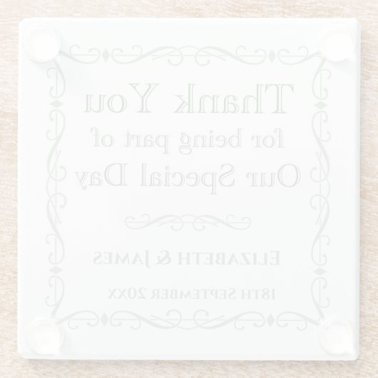 Gift for Wedding Guests Glazen Onderzetter (Achterkant)
