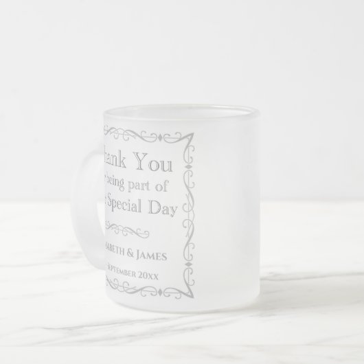 Gift for Wedding Guests Matglas Koffiemok (Voorkant links)