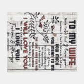 Gift for Wife | Naar mijn vrouw brief Fleece Deken (Voorkant (Horizontaal))