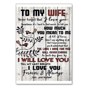 Gift for Wife   Naar mijn vrouw brief Kaart