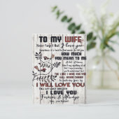 Gift for Wife | Naar mijn vrouw brief Kaart (Staand voorkant)