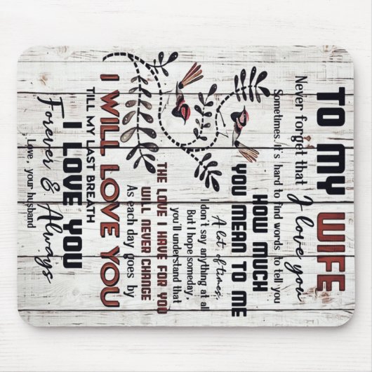 Gift for Wife | Naar mijn vrouw brief Muismat (Voorkant)