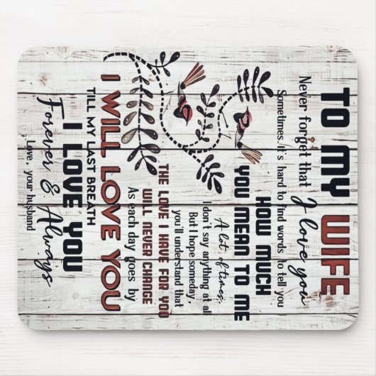 Gift for Wife | Naar mijn vrouw brief Muismat (Voorkant)