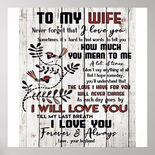 Gift for Wife | Naar mijn vrouw brief Poster (Voorkant)