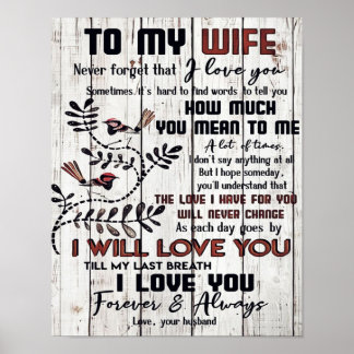 Gift for Wife | Naar mijn vrouw brief Poster