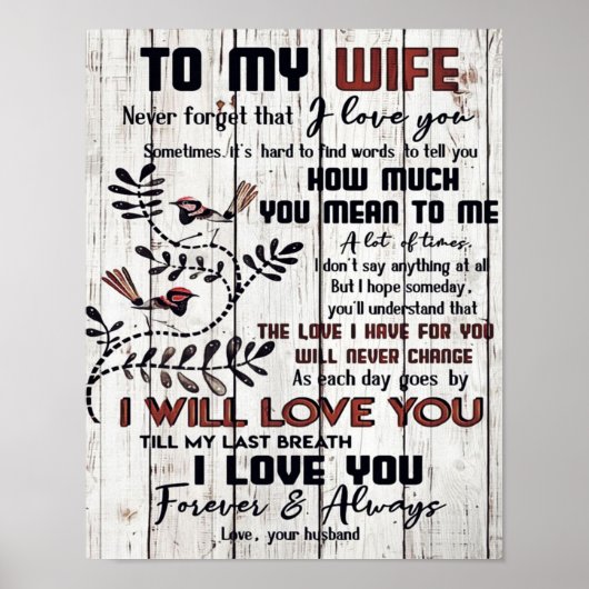 Gift for Wife | Naar mijn vrouw brief Poster (Voorkant)