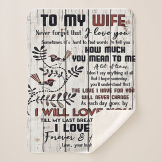 Gift for Wife | Naar mijn vrouw brief Sherpa Deken