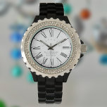 Gift for Woman op haar 60ste verjaardag met naam Horloge<br><div class="desc">Cadeauhorloge om een 60ste verjaardag te vieren. 60 jaar oud. Omvat de naam van de ontvanger. Witte horlogezijde.</div>
