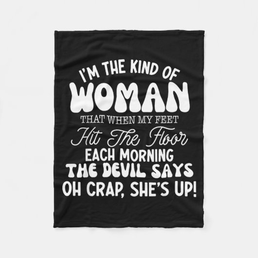 Gift For Women Motivational Quote Confident Woman Fleece Deken (Voorkant)