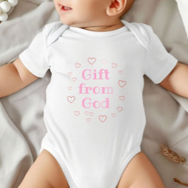 Gift From God, Religious Girl Baby Gift, Bapstism Romper