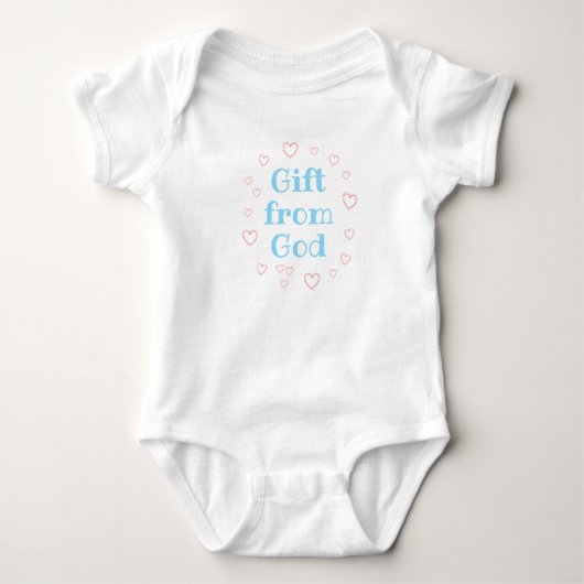 Gift From God, Religious Girl Boy Gift, Bapstism Romper (Voorkant)