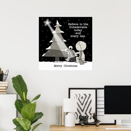 Gift Giver-Merry Kerstmis Poster (Thuiskantoor)