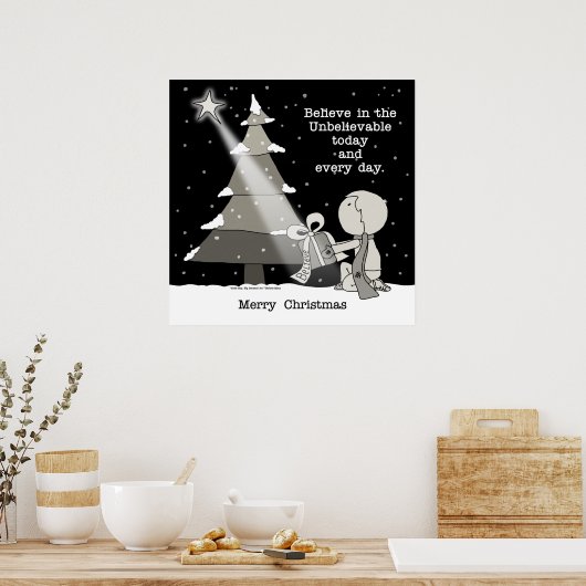 Gift Giver-Merry Kerstmis Poster (Keuken)