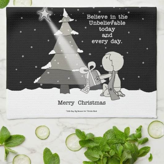 Gift Giver-Merry Kerstmis Theedoek (Gevouwen)