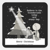 Gift Giver-Merry Kerstmis Vierkante Sticker (Voorkant)