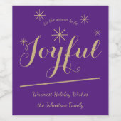 Gift Giving this the Season to be Joyful Custom Wijn Etiket (Enkel label)