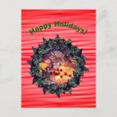 Gift Gold Bow Wreate kerstfeestdag Briefkaart (Voorkant)