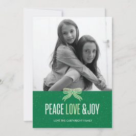 Gift Green Holiday Photo Card Feestdagenkaart