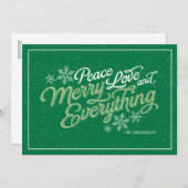 Gift Green Ribbon Script Holiday Card Feestdagenkaart (Voorkant / Achterkant)