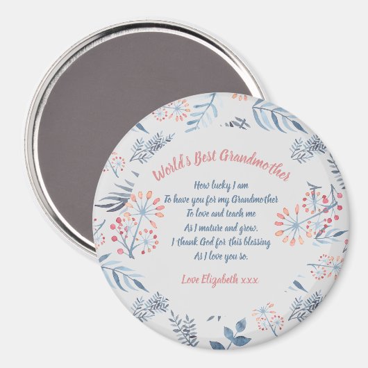 GIFT - Grootmagedichten van kleinkinderen - DOUANE Magneet (Voorkant / Achterkant)