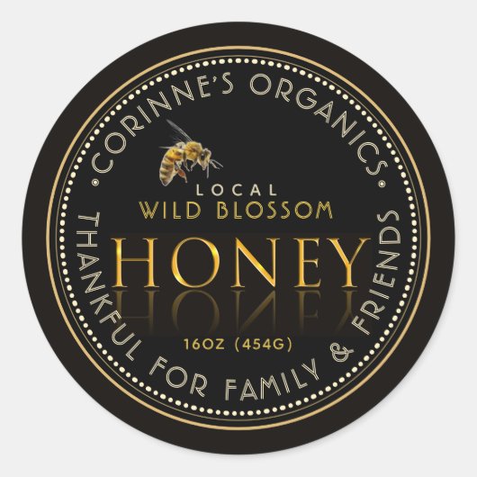 Gift Honey Label met bijen (Voorkant)