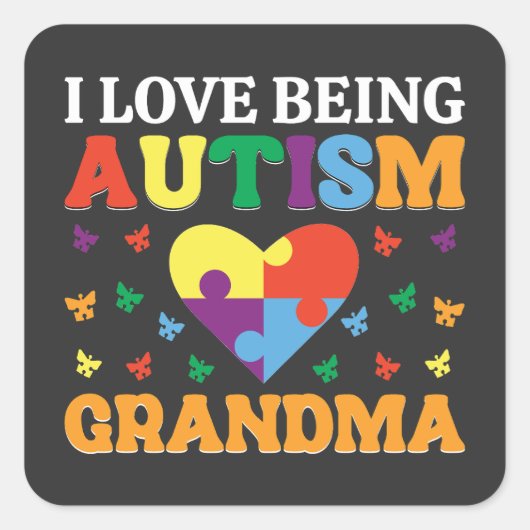 Gift Idea for Autism Grandma, trotse autisme oma Vierkante Sticker (Voorkant)