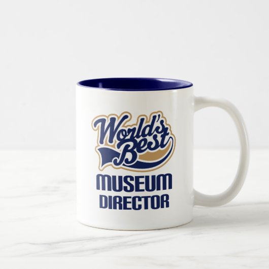 Gift Idea for Museum Director (Beste werelden) Tweekleurige Koffiemok (Rechts)
