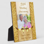 Gift Ideas for 50th Marriage Jubileum, Golden Fotoplaat (Zijkant)
