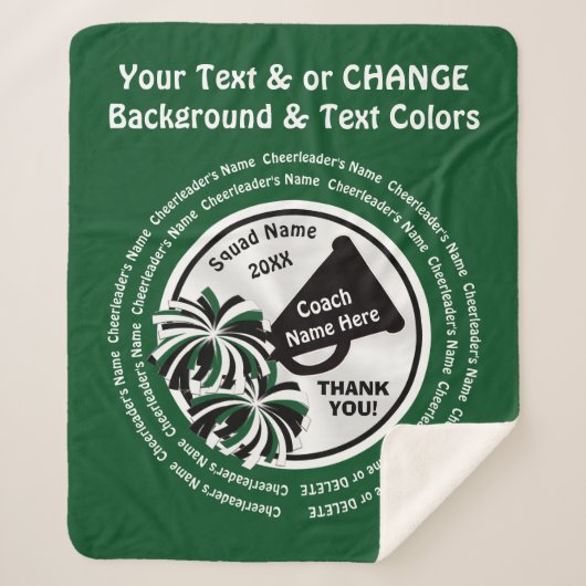 Gift Ideeën voor Ker Coaches, Groen, Wit, Zwart Sherpa Deken (Voorkant)