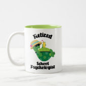 Gift in ruste schoolpsycholoog tweekleurige koffiemok (Links)