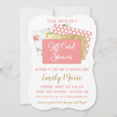 Gift Kaart Baby shower Meisje Roze en Goud (Voorkant)