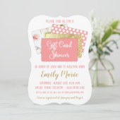 Gift Kaart Baby shower Meisje Roze en Goud (Staand voorkant)